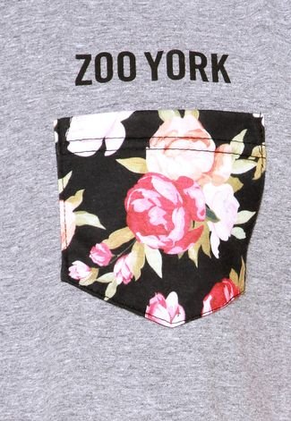 Camiseta Especial Zoo York Raglan Flower Cinza