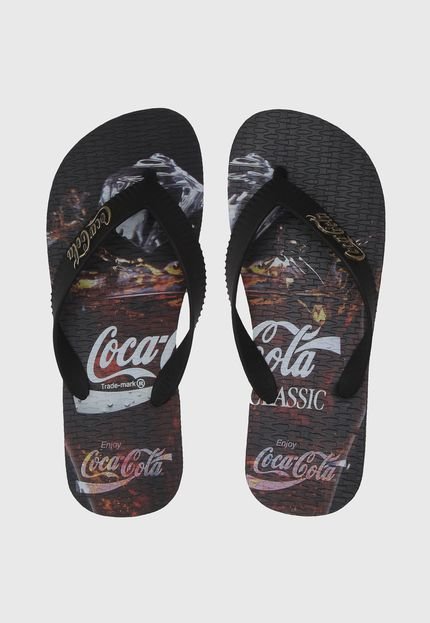 Chinelo Coca Cola Shoes Estampado Preto - Marca Coca Cola Shoes