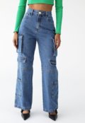 Calça Jeans Lança Perfume Wide Leg Cargo Azul - Marca Lança Perfume