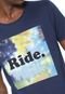 Camiseta Ride Skateboard Manga Curta Estampada Azul-Marinho - Marca Ride Skateboard