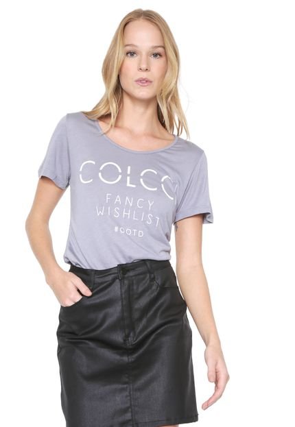 Camiseta Colcci Lettering Cinza - Marca Colcci