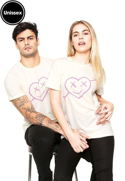 Camiseta Unissex Blind Love Manga Curta Blind Heart Amarela - Marca Approve