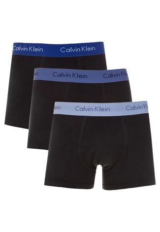 Kit 3 Cuecas Low Rise Trunk Preta Calvin Klein
