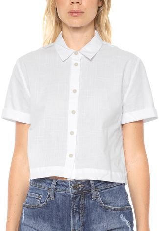 Calvin Klein Camiseta feminina manga curta com estampa flip lantejoulas,  Pop branco