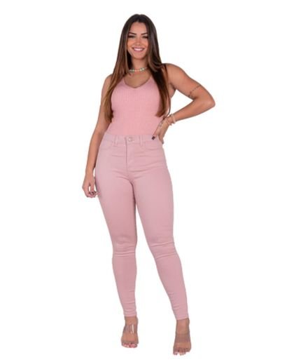 Calça Feminina Sarja Rosa Skinny - Rosa - Marca Razon Jeans