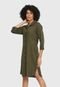 Vestido Chemise Linho Verde Militar Miss Joy 6991 - Marca Miss Joy