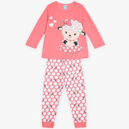 Conjunto Pijama Infantil Menina com Estampa de Bichinho Kyly Rosa - Marca Kyly