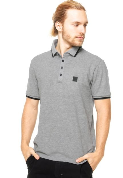 Camisa Polo Manga Curta Calvin Klein Black Lines Cinza - Marca Calvin Klein