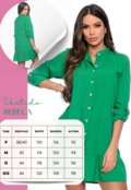 Vestido Chemise Botões Manga Longa B’Bonnie Rebeca Verde Bandeira - Marca BBonnie