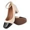 Sapato Scarpin Donatella Shoes Bico Quadrado Confort Bicolor Off White - Marca Monte Shoes