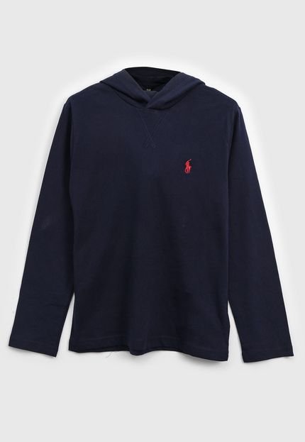Camiseta Polo Ralph Lauren Infantil Capuz Azul-Marinho - Marca Polo Ralph Lauren