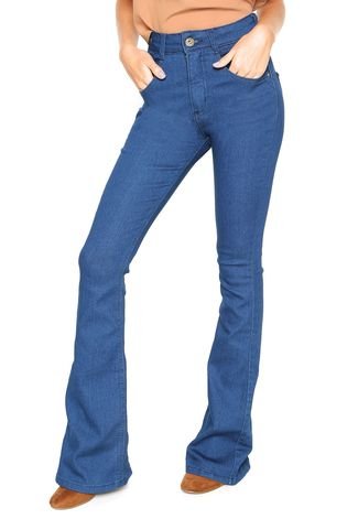 Calça Jeans Biotipo Flare Pespontos Azul