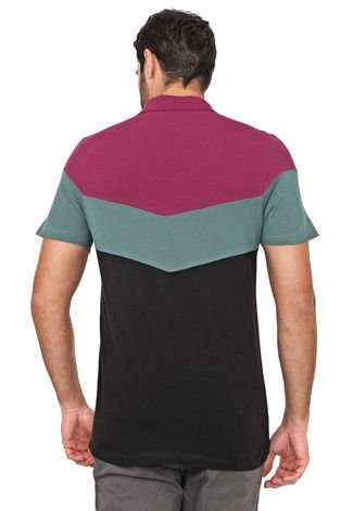 Camisa Polo Opera Rock Reta Color Vinho/Preta