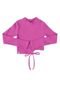 Blusa Cropped Básica em Ribana Canelada Juvenil Gloss Rosa Pink - Marca Gloss