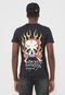 Camiseta Ed Hardy Flaming Skull Preta - Marca Ed Hardy
