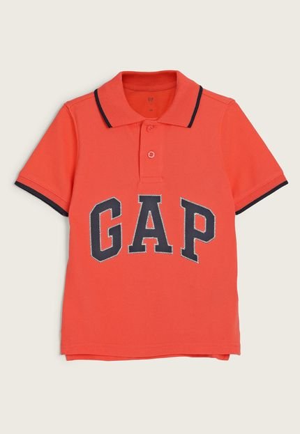 Camisa Infantil Polo GAP Logo Bordado Laranja - Marca GAP