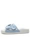 Rasteira Slide DAFITI SHOES Flor 3D Azul - Marca DAFITI SHOES