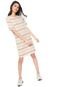 Vestido Forum Curto Listrado Off-white - Marca Forum