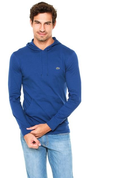 Camiseta Lacoste Bordado Azul - Marca Lacoste