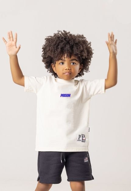 Camiseta Infantil Prison Traditional Logo Off-White - Marca Prison