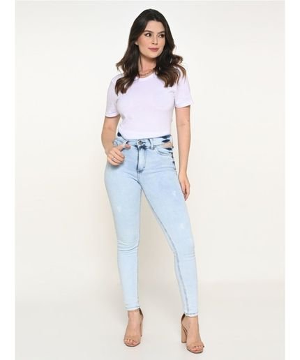 Calça Feminina  Jeans Skinny Cut Out Razon Jeans - Marca Razon Jeans