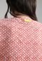 Camiseta Cropped Lança Perfume Geométrica Bege/Coral - Marca Lança Perfume