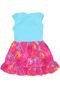 Vestido For Girl Baby Menina Azul/Rosa - Marca For Girl