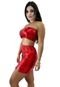 Conjunto Top e Saia Metalizado Carnaval Milly vermelho - Marca Cia do Vestido