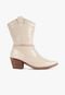 Bota Feminina Croco Western com Strass Bico Fino Texana Country Boiadeira Off White - Marca TAKATA BY RAFAEL TAKATA