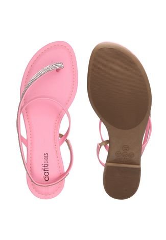 Rasteira Dafiti Shoes Strass Rosa - Compre Agora