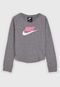 Camiseta Nike Infantil Ls Crew Jersey Cinza - Marca Nike