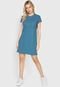 Vestido Hering Curto Textura Azul - Marca Hering