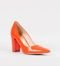 Scarpin Salto Bloco 10cm Verniz Coral CBK  Laranja - Marca CHIBINSKI