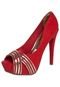 Peep Toe Via Marte Cristal Vermelho - Marca Via Marte