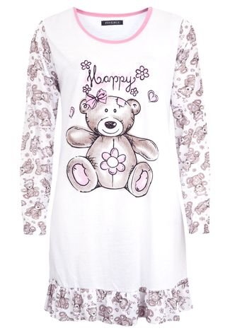 Camisola FiveBlu Urso Happy Branca