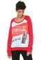 Moletom Fechado Coca-Cola Jeans Raglan Estampado Vermelho - Marca Coca-Cola Jeans