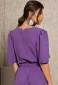 Blusa Com Mangas Amplas E Botões Roxo Quintess - Marca Quintess