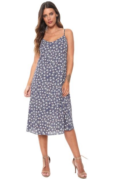 Vestido Morena Rosa Midi Floral Azul - Marca Morena Rosa