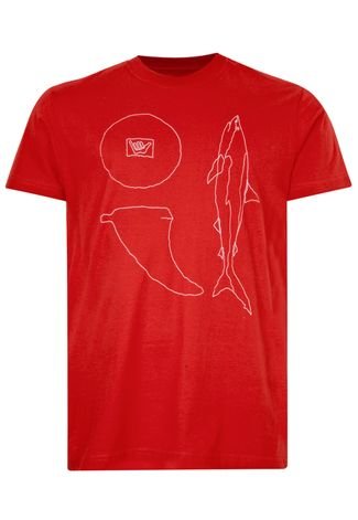 Camiseta Hang Loose Shark Vermelha