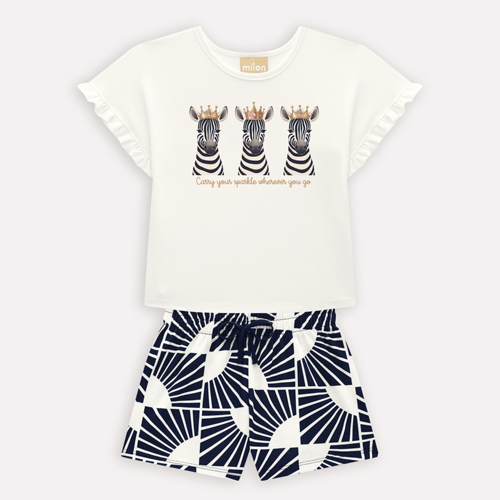 Conjunto Infantil Menina Milon Off White - Marca Milon