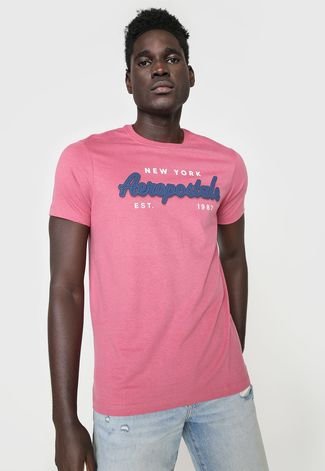 Camiseta Aeropostale New York Rosa - Compre Agora