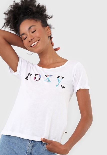 Blusa Roxy Big Logo Branca - Marca Roxy