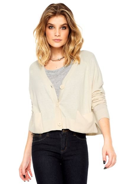 Cardigan Canal Cropeed Bege - Marca Canal