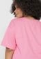 Camiseta AMBER Plus Size Lisa Rosa - Marca AMBER Curves