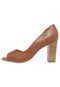 Peep Toe Salto Grosso DAFITI SHOES Caramelo - Marca DAFITI SHOES