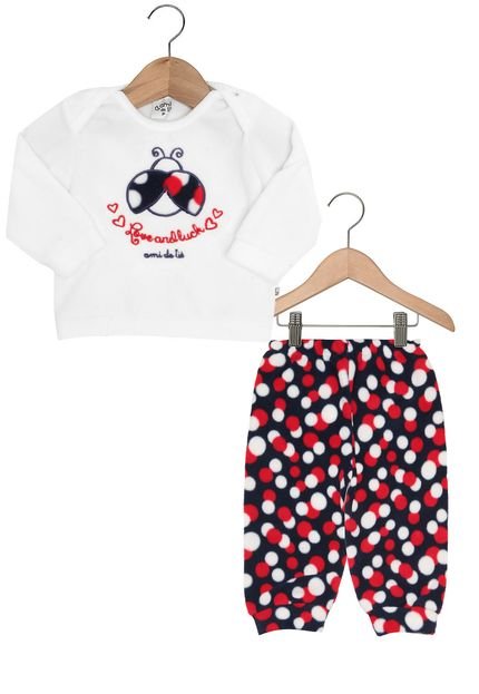 Pijama Ami de Lit Longo Baby Branco/Vermelho - Marca Ami de Lit