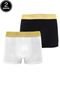 Kit 2pçs Cueca Calvin Klein Underwear Boxer Lettering Preto/Branco - Marca Calvin Klein Underwear