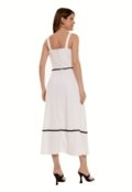 Vestido Bisô  Midi Liso Sianinha  Off White - Off White - Marca Bisô