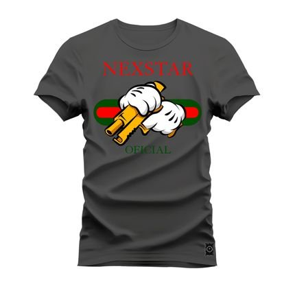 Camiseta Plus Size T-shirt Unissex Algodão Nexstar Mãos - Grafite - Marca Nexstar