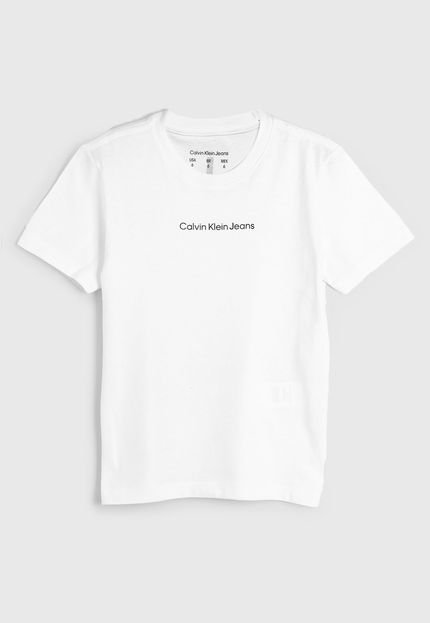 Camiseta Infantil Calvin Klein Kids Logo Branca - Marca Calvin Klein Kids